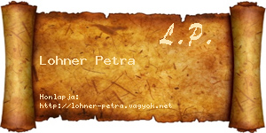 Lohner Petra névjegykártya
